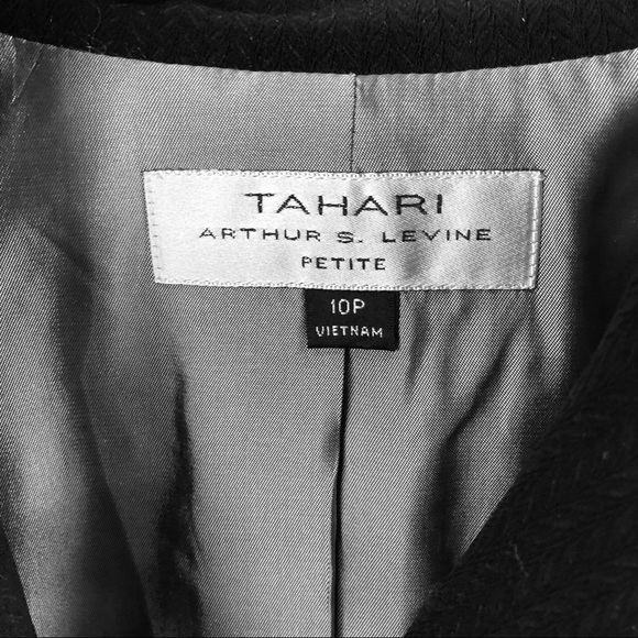 Tahari black cropped herringbone blazer - Picture 5 of 8